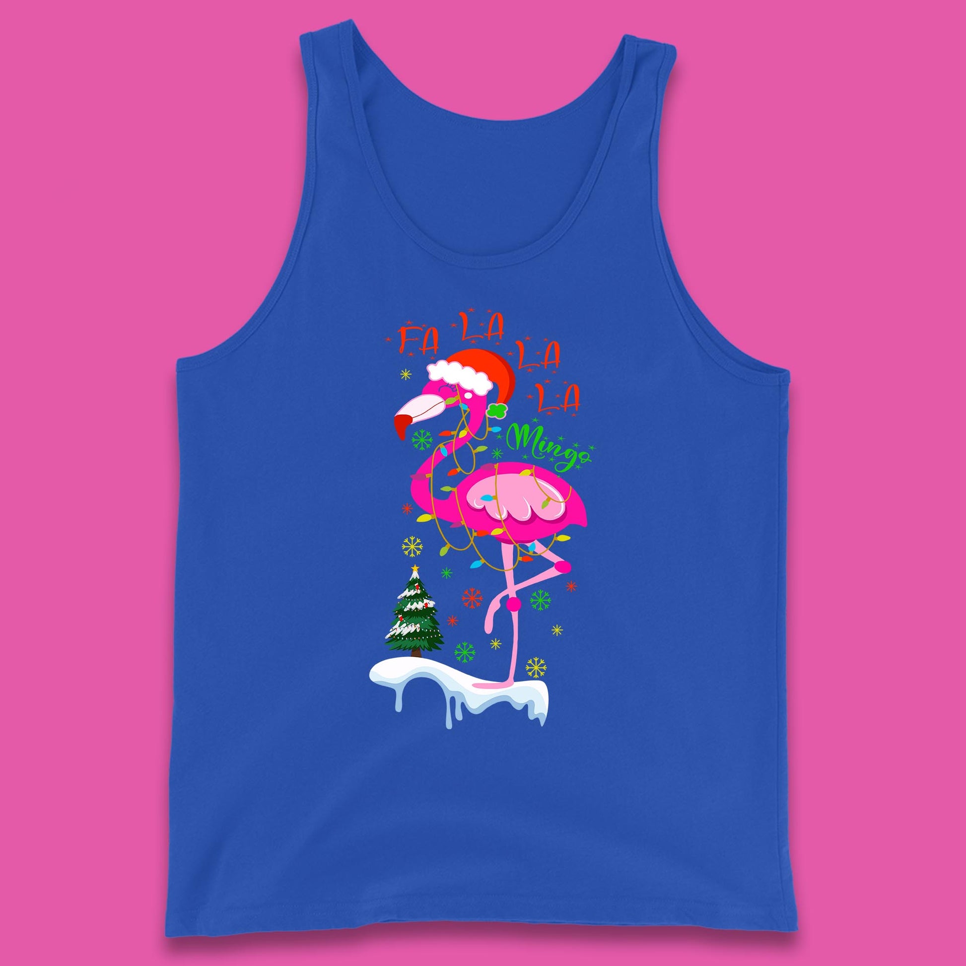 flamingo christmas tank top