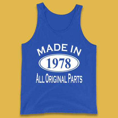 Made In 1978 All Original Parts Vintage Retro 45th Birthday Funny 45 Years Old Birthday Gift Tank Top
