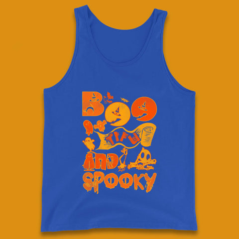 Boo Tiful and Spooky Halloween Horror Scary Boo Ghost Spooky Season Tank Top