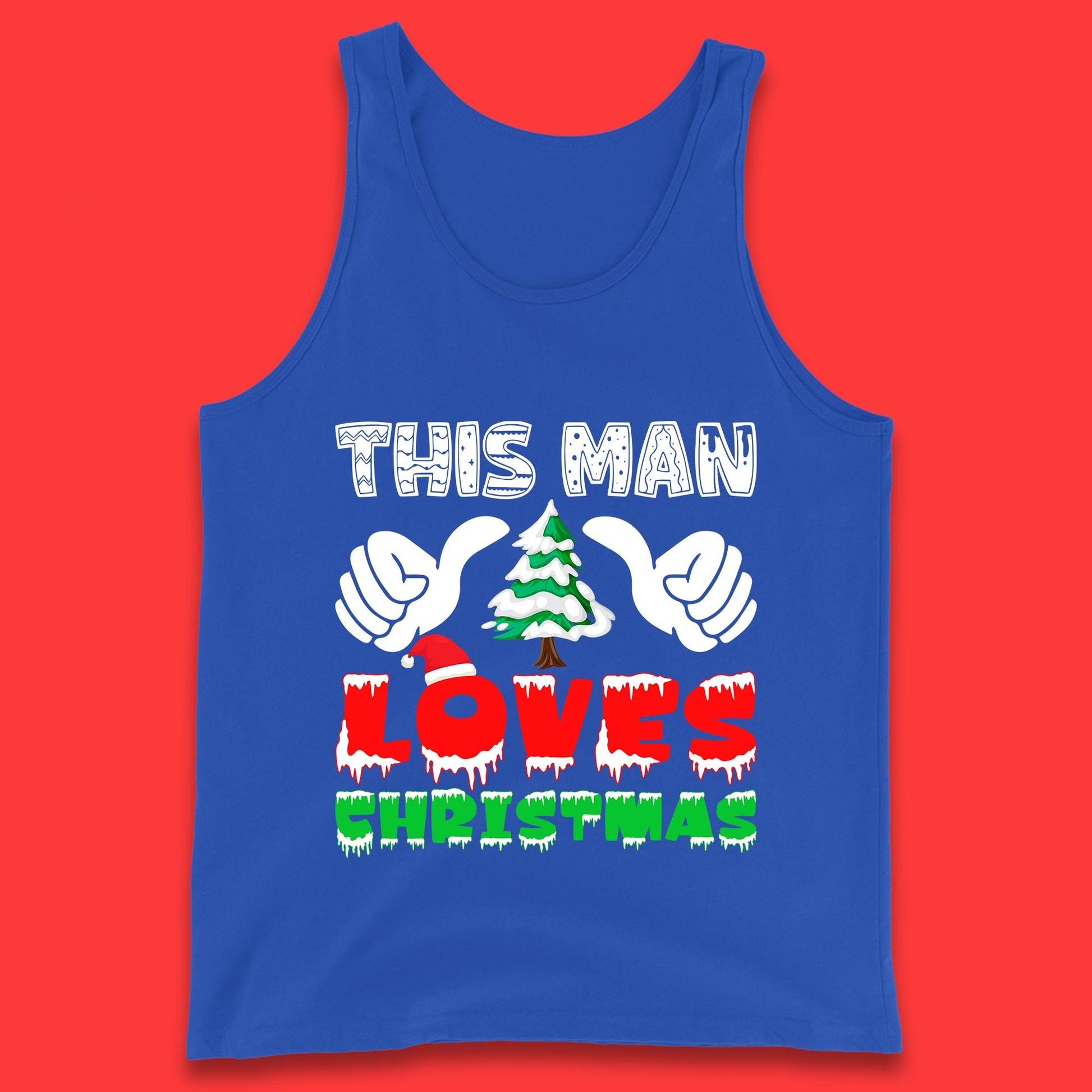this man loves christmas tank top