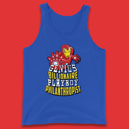 Tony Stark Quote Genius Billionaire Playboy Philanthropist Marvel Avenger Iron Man Superhero Movie Character Tank Top