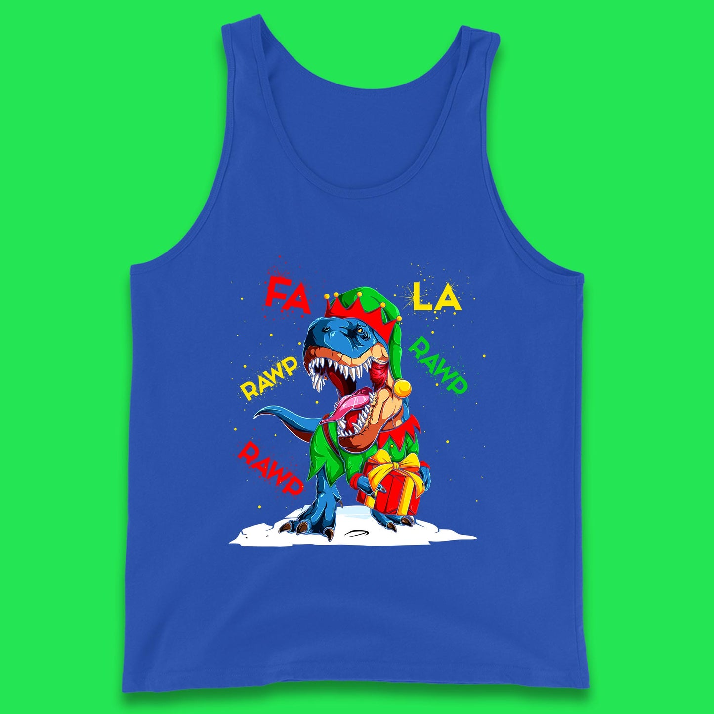christmas dinosaur tank top
