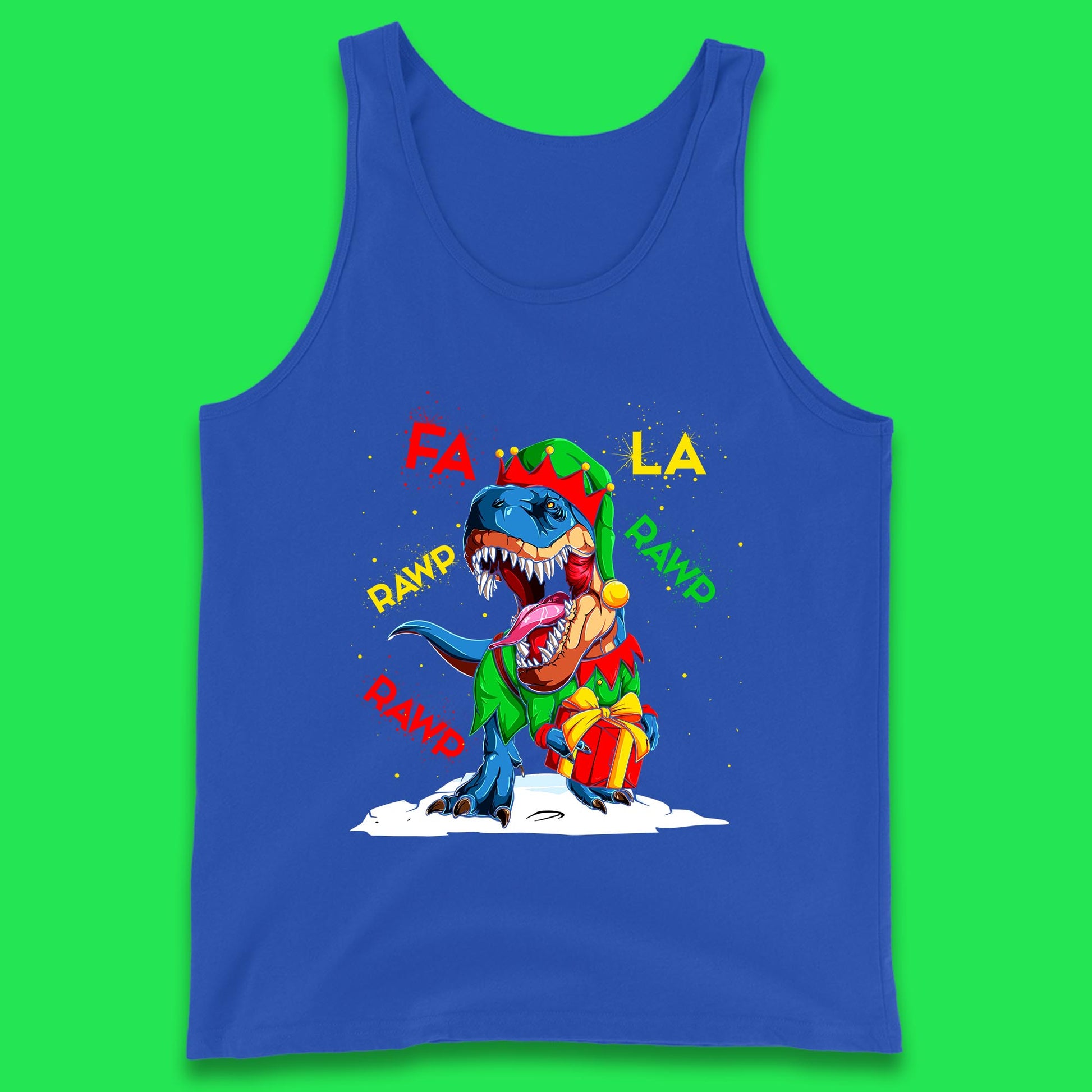 christmas dinosaur tank top