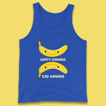 Happy Banana Sad Banana Funny Meme Pun Joke Smiling Face Tank Top