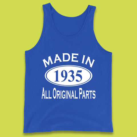 Made In 1935 All Original Parts Vintage Retro 88th Birthday Funny 88 Years Old Birthday Gift Tank Top
