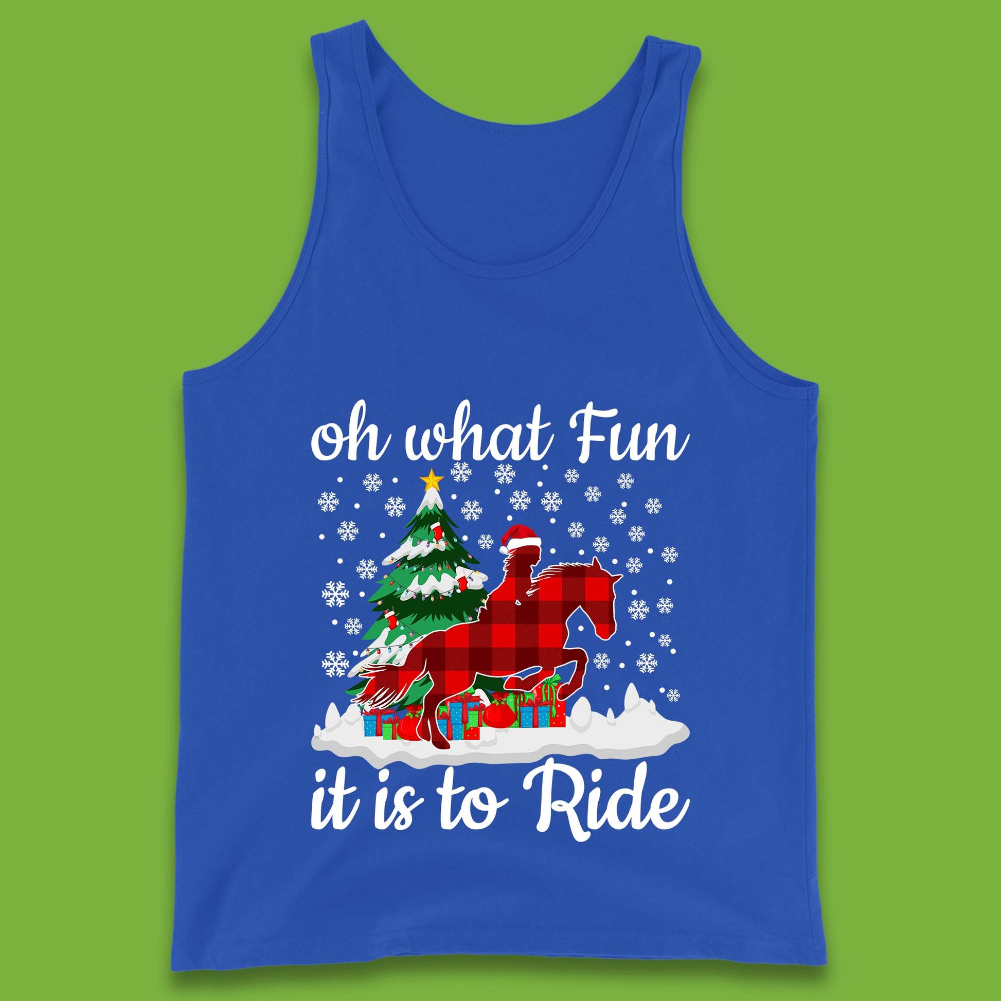 horse riding christmas tank top