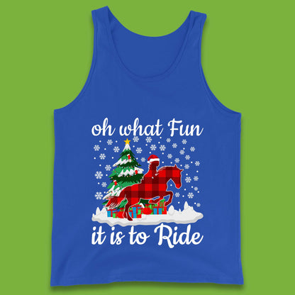 horse riding christmas tank top