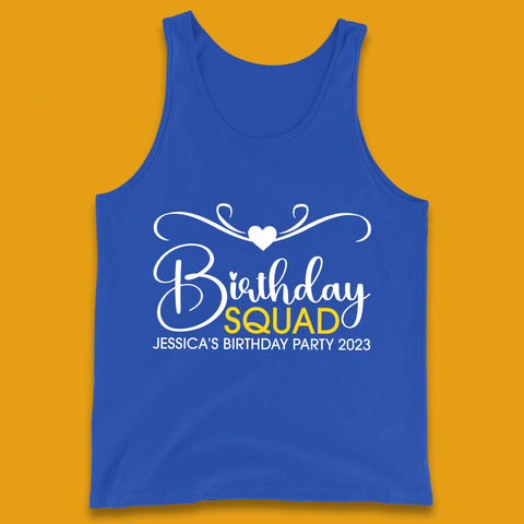 Personalised Birthday Squad Your Name And Birthday Year Funny Birthday Party Tank Top