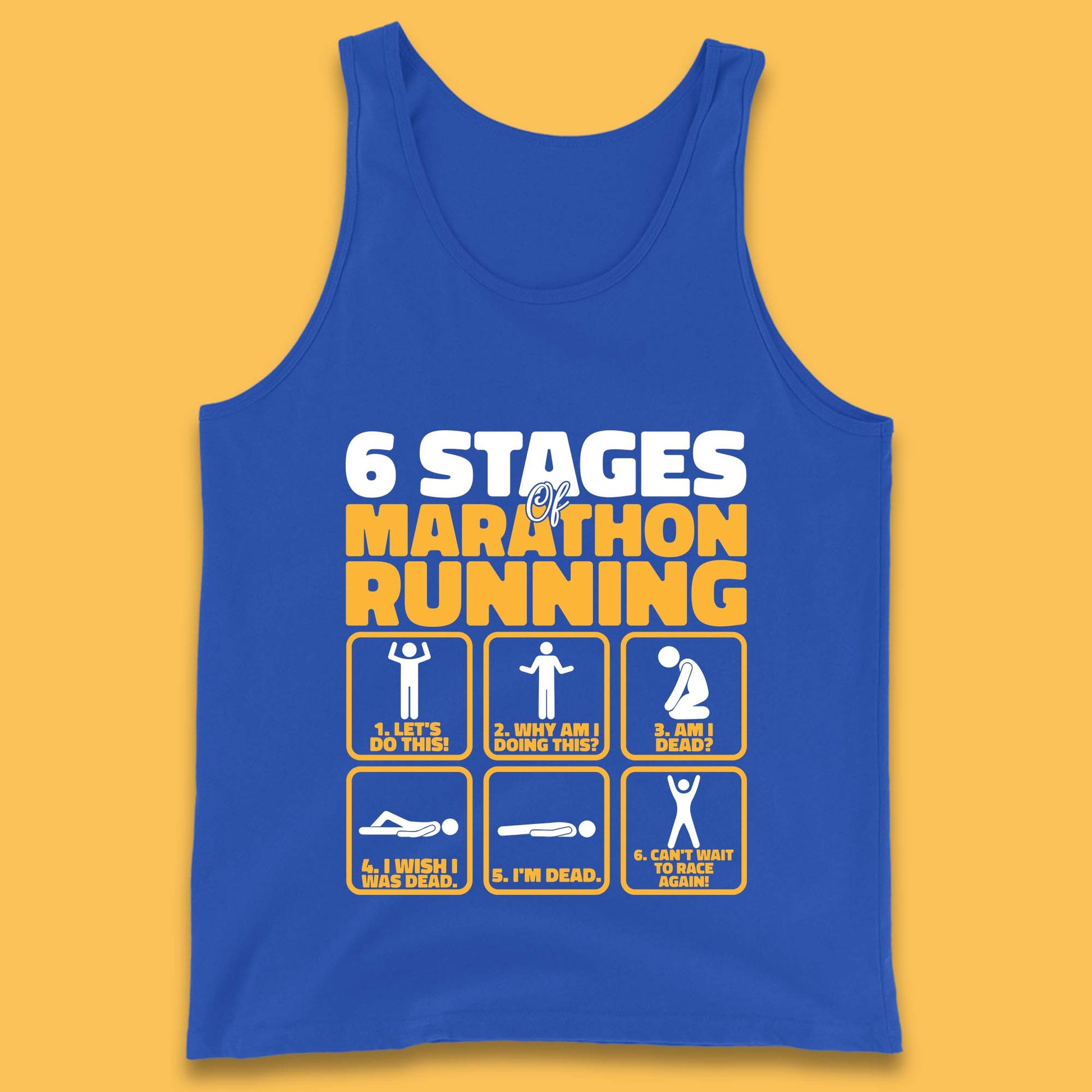 6 Stages Of Marathon Running Athletics T Shirt