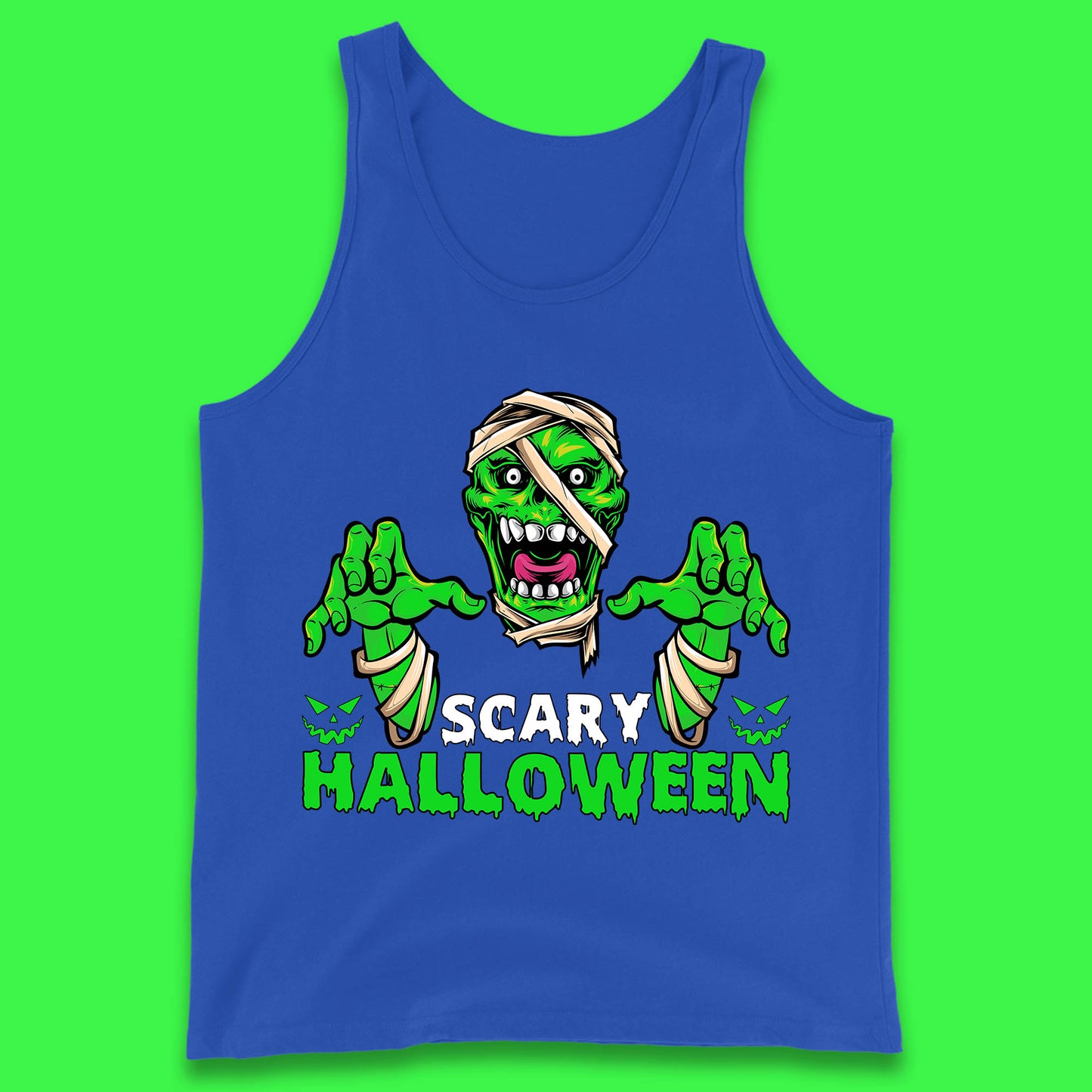 Scary Halloween Skull Zombie Mummy Horror Monster Zombie Hands Scary Vibes Tank Top
