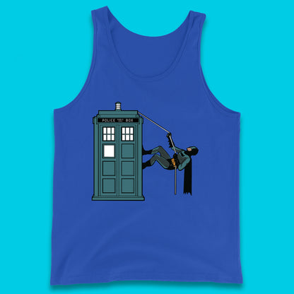 Batman Climbing Police Public Call Box DC Comics Superhero Movie Character Tank Top