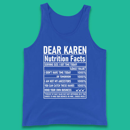 Dear Karen Nutrition Facts Tank Top