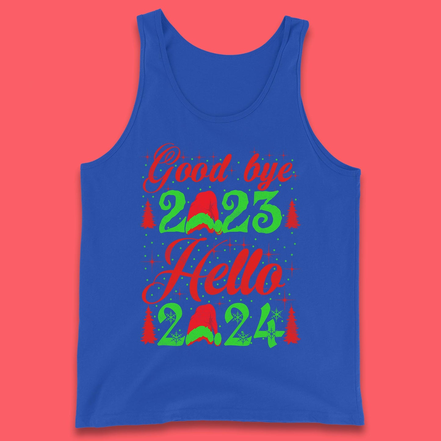 Good Bye 2023 Hello 2024 Merry Christmas Happy New Year Xmas Festive Celebration Tank Top