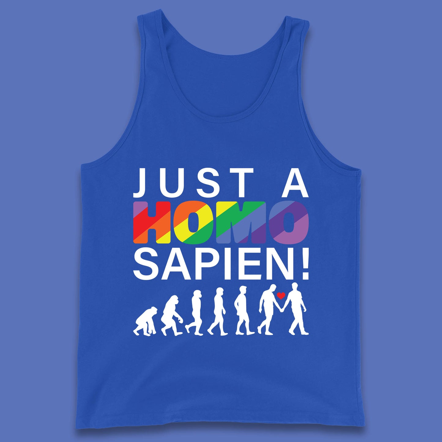 Just A Homo Sapien To Homo Erectus Evolution To Homo LGBTQ Funny Gay Pride Tank Top