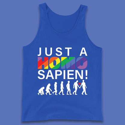 Just A Homo Sapien To Homo Erectus Evolution To Homo LGBTQ Funny Gay Pride Tank Top