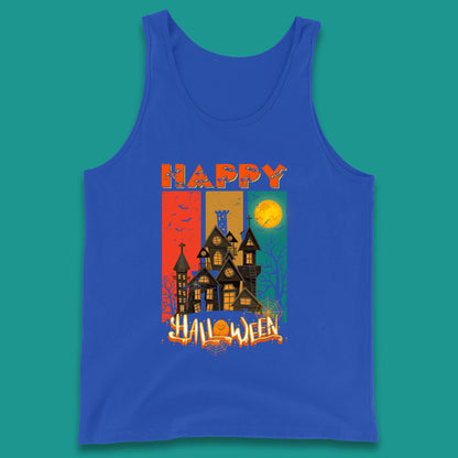 Happy Halloween Vintage Style Horror Scary Haunted House Tank Top