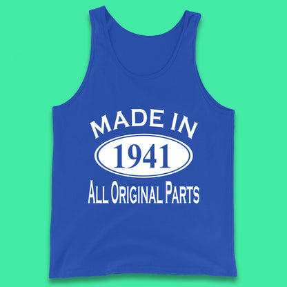 Made In 1941 All Original Parts Vintage Retro 82nd Birthday Funny 82 Years Old Birthday Gift Tank Top