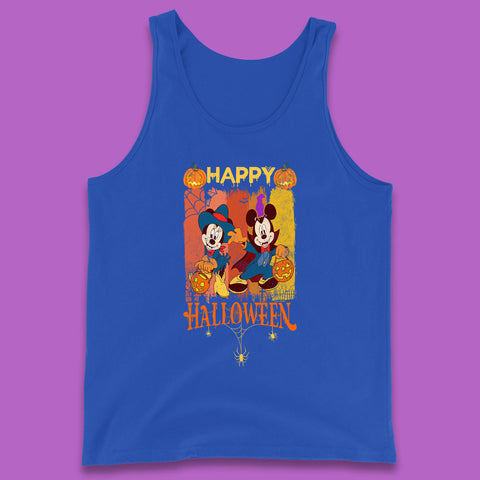Happy Halloween Disney Witch Mickey Mouse Minnie Mouse Horror Scary Disneyland Trip Tank Top
