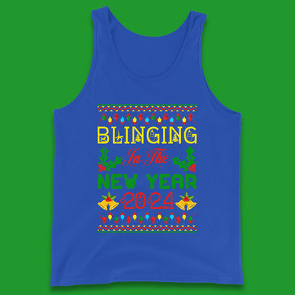 Blinging In The New Year 2024 Christmas Happy New Year Xmas Festive Celebration Tank Top