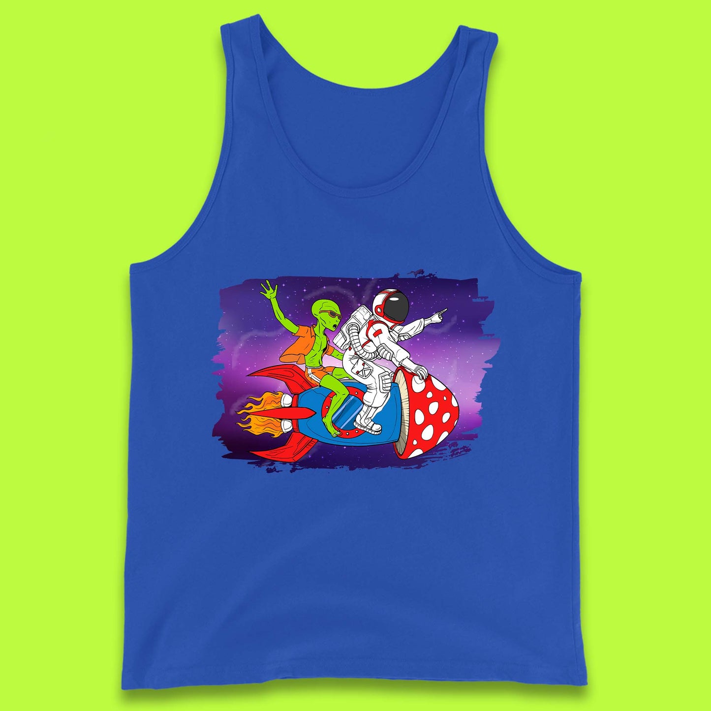 Alien & Astronaut Rocket Ship Tank Top