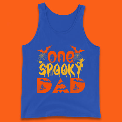 One Spooky Dad Happy Halloween Fall Season Dad Life Spooky Flying Bats Tank Top