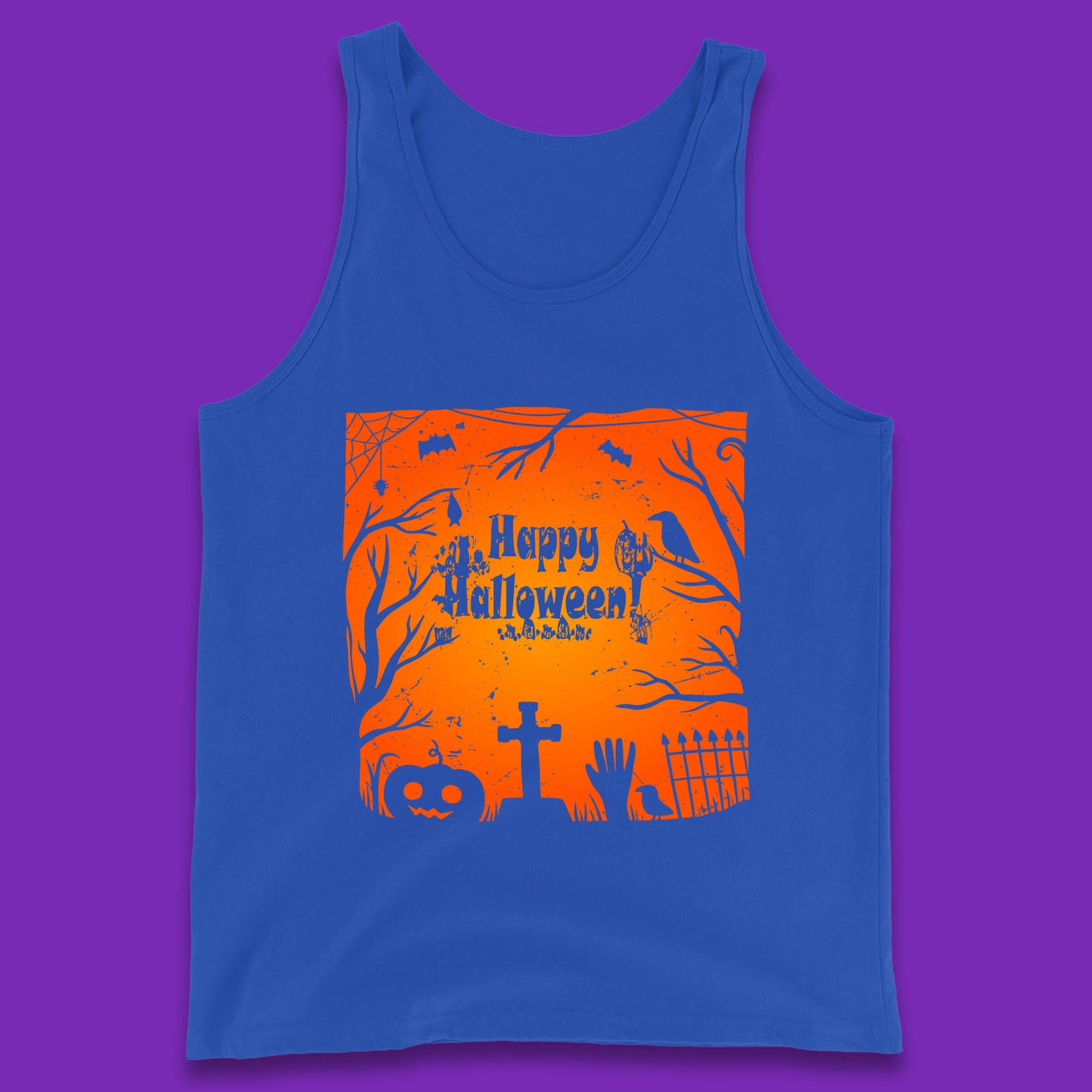 Happy Halloween Witch Hand Cross Sign Scary Pumpin Spooky Terrific Halloween Night Tank Top