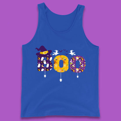 Boo With Spiders And Witch Hat Halloween Boo Ghosts Costume Tank Top