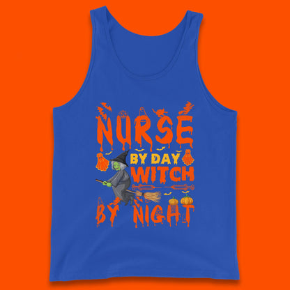 Nurse By Day Witch By Night Halloween Funny Nursing Spooky Nurse Tank Top