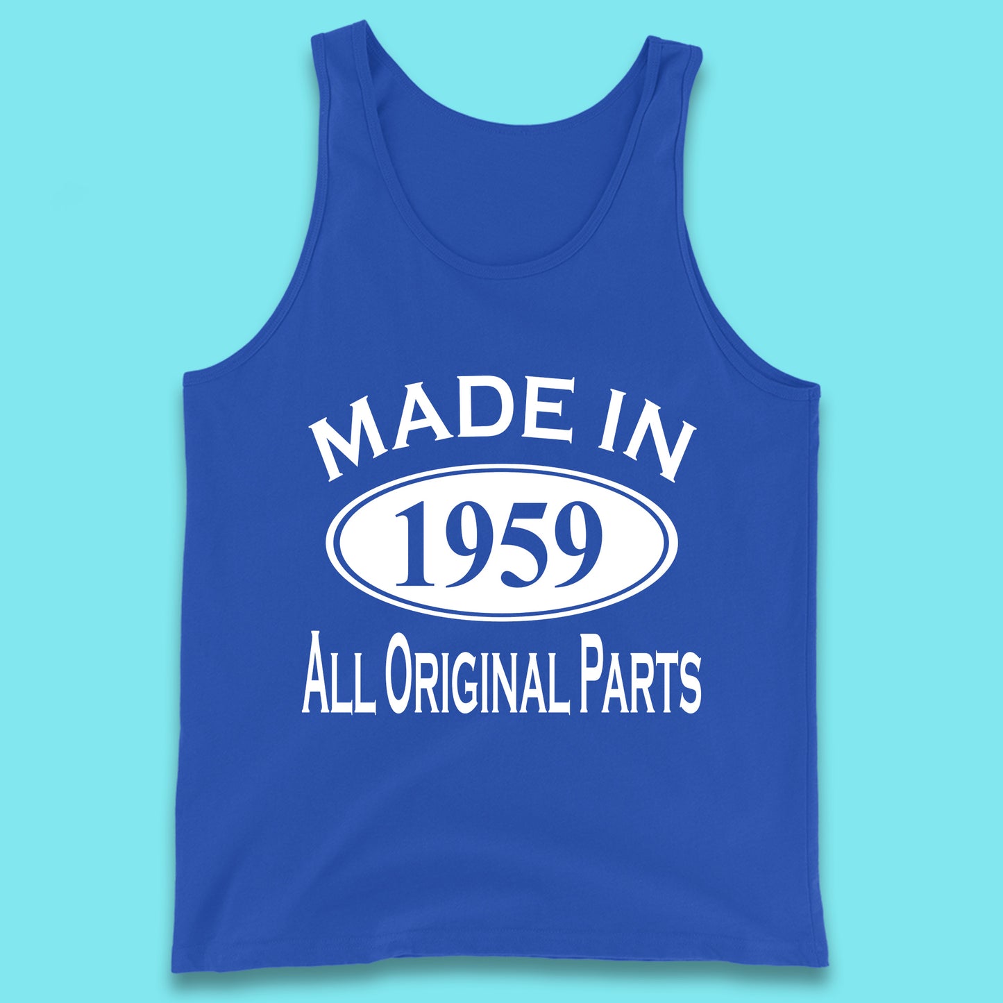 Made In 1959 All Original Parts Vintage Retro 64th Birthday Funny 64 Years Old Birthday Gift Tank Top