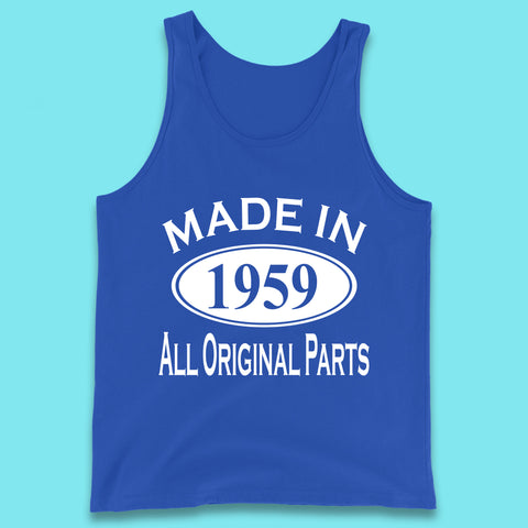 Made In 1959 All Original Parts Vintage Retro 64th Birthday Funny 64 Years Old Birthday Gift Tank Top