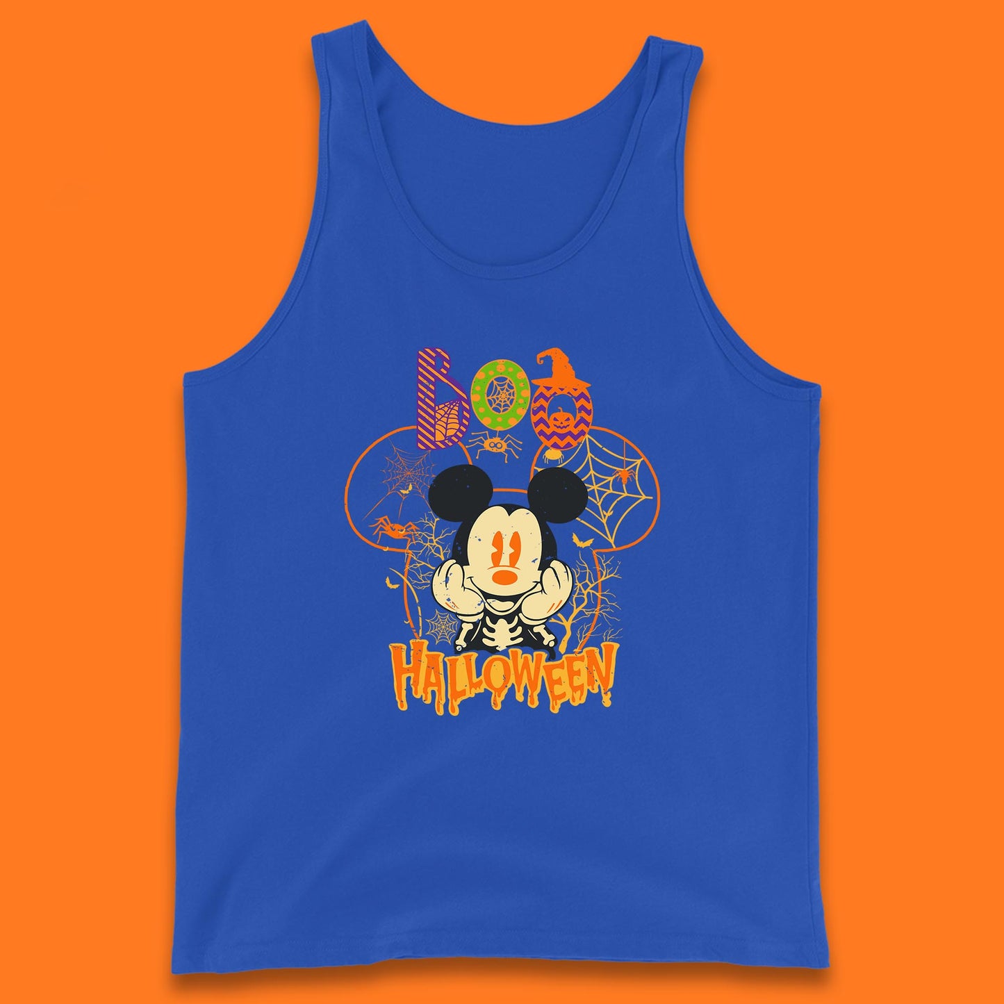 Boo Halloween Mickey Mouse Skeleton Horror Scary Disney Halloween Disneyland Trip Tank Top