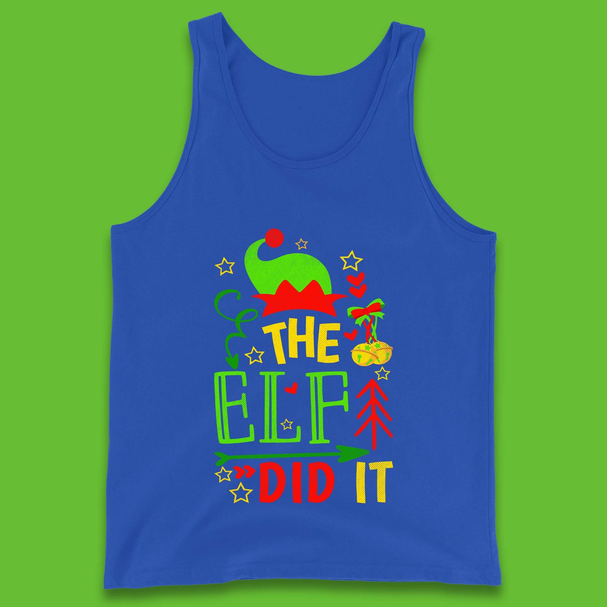 christmas the elf did it funny tank top