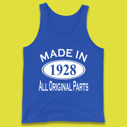 Made In 1928 All Original Parts Vintage Retro 95th Birthday Funny 95 Years Old Birthday Gift Tank Top