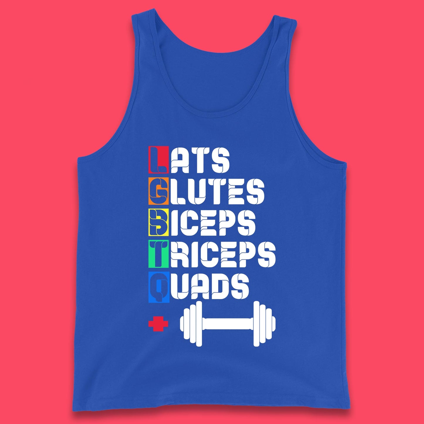 Lats Glutes Biceps Triceps Quads LGBTQ+ Fitness Gym Gay Pride Workout Tank Top