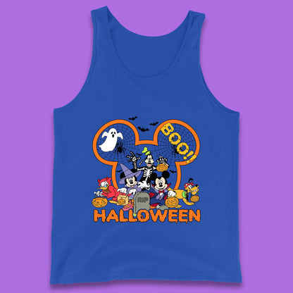 Disney Halloween Mickey Mouse Minnie Mouse Boo Ghost Friends Donald Duck Pluto Goofy Cartoon Disneyland Trip Tank Top