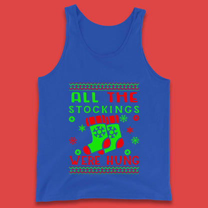 christmas socks all the stocking were hung tank top