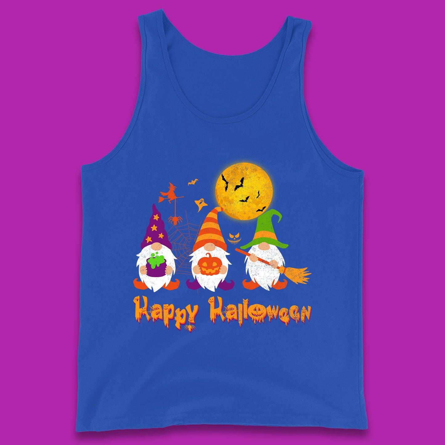 Happy Halloween Gnomies Spooky Witch Gnomes Scary Gnome Lover Tank Top