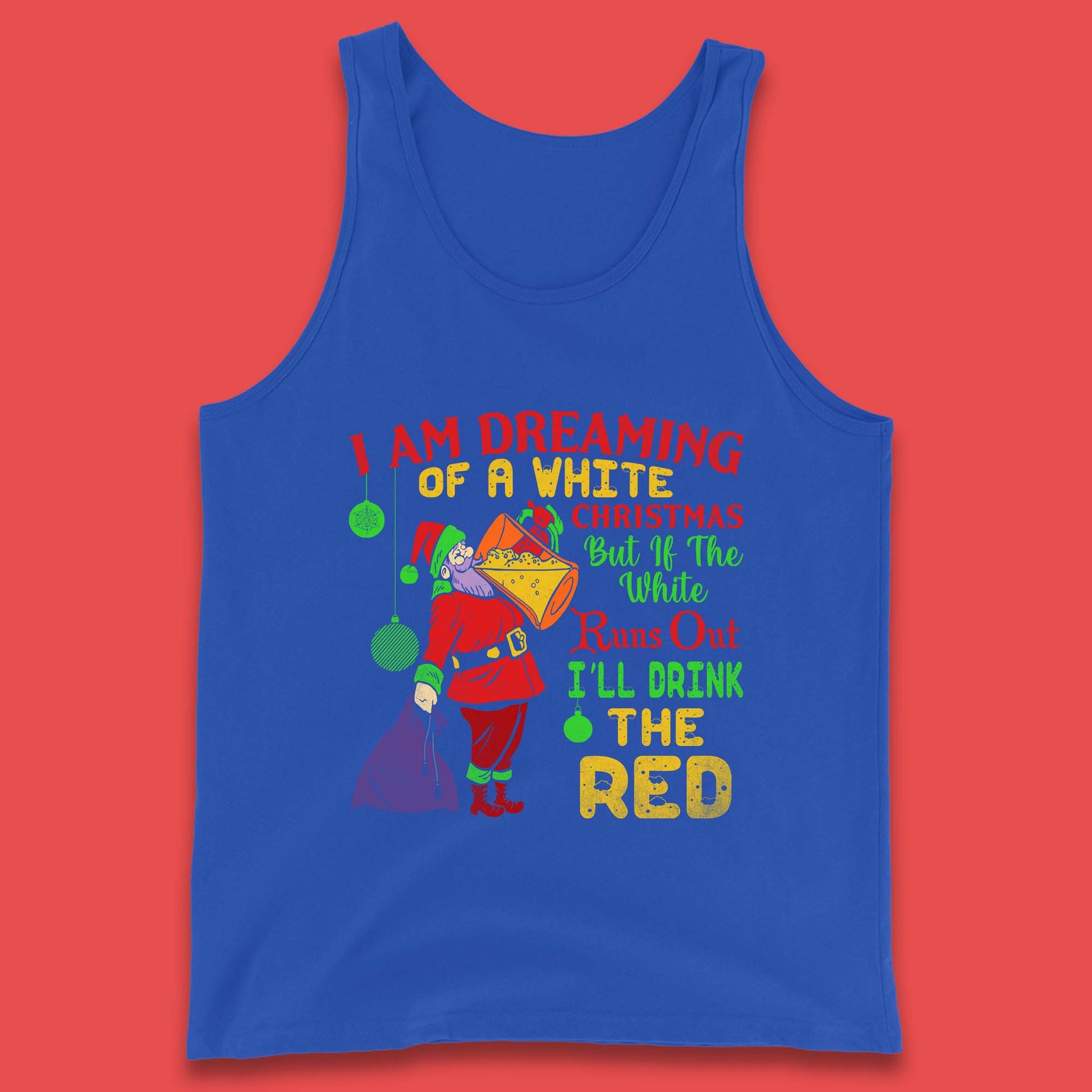 santa claus drinking tank top