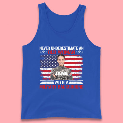 Personalised Never Underestimate An Old Woman Tank Top