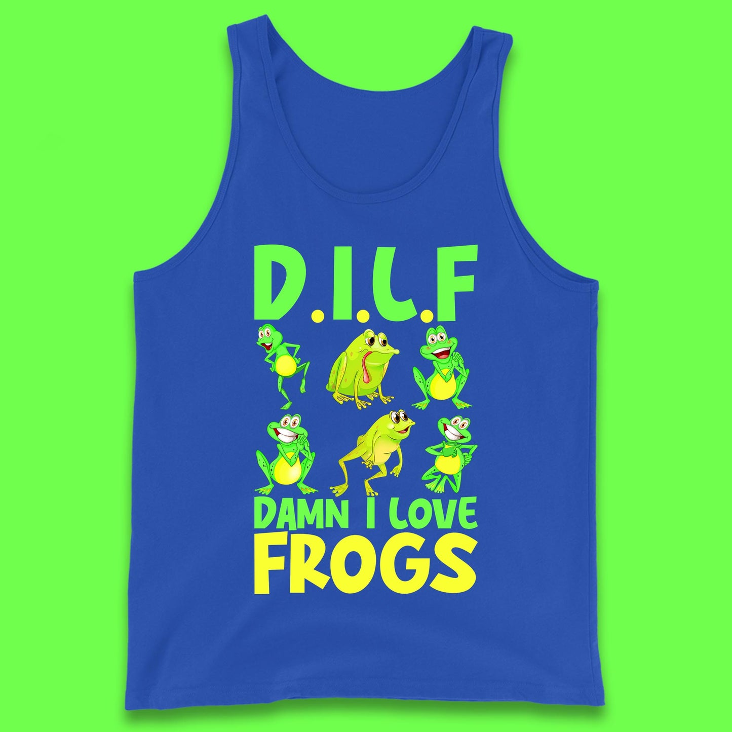 Dilf Damn I Love Frogs Funny Saying Animals Vintage Frog Lover Tank Top