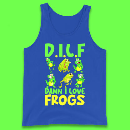 Dilf Damn I Love Frogs Funny Saying Animals Vintage Frog Lover Tank Top