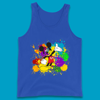 Abstract Paint Splashing On Disney Mickey Mouse Disneyland Trip Tank Top