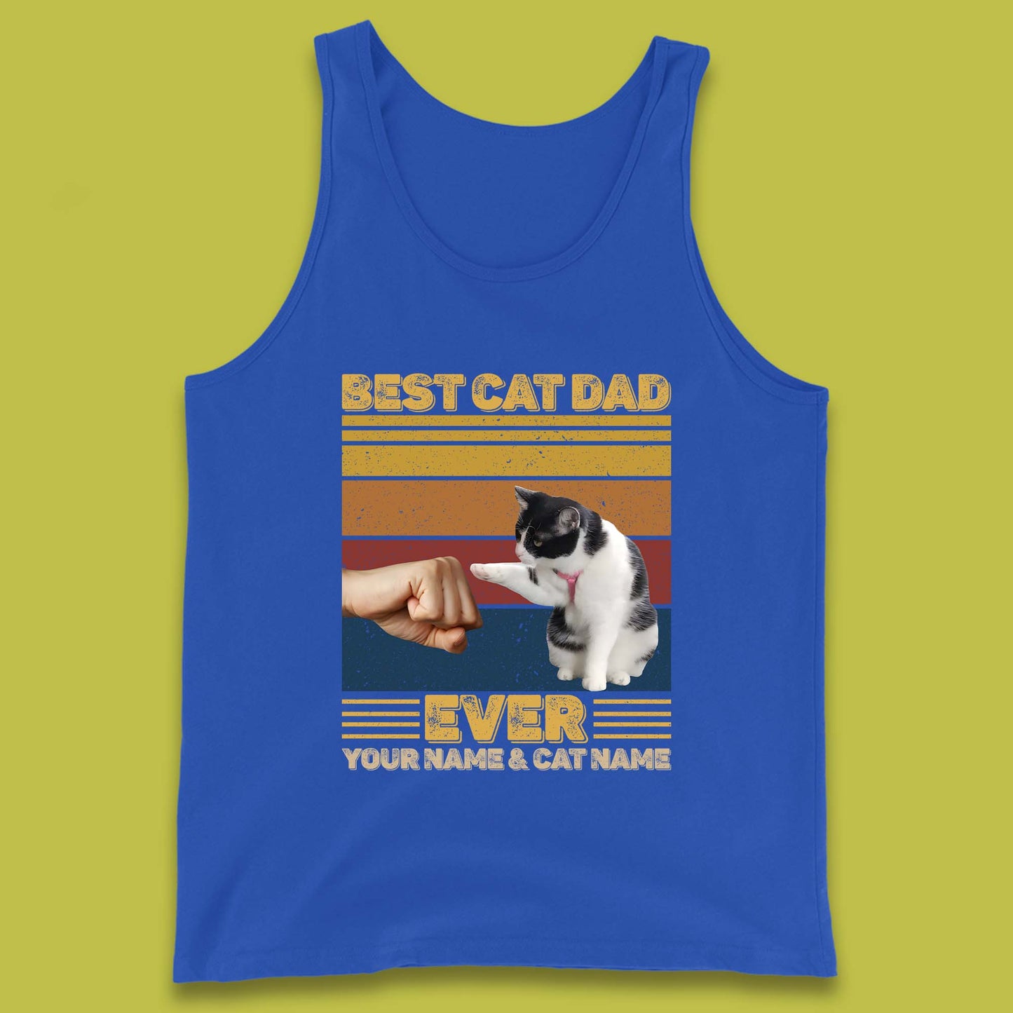 Personalised Best Cat Dad Ever Tank Top