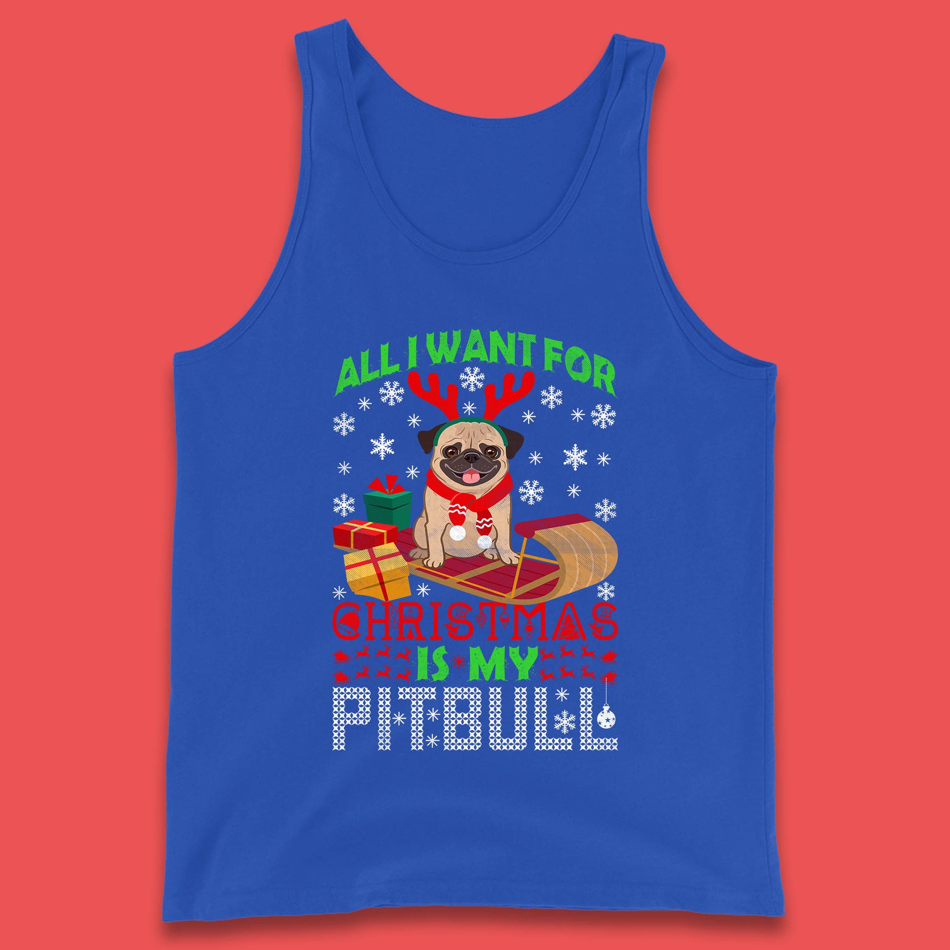 christmas pitbull tank top