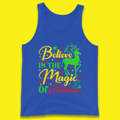believe in the magic of christmas reindeer tank top