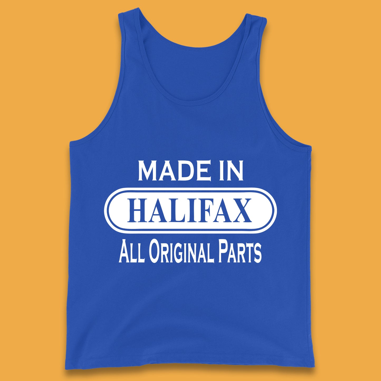 Made In Halifax All Original Parts Vintage Retro Birthday Town in West Yorkshire, England Gift Tank Top