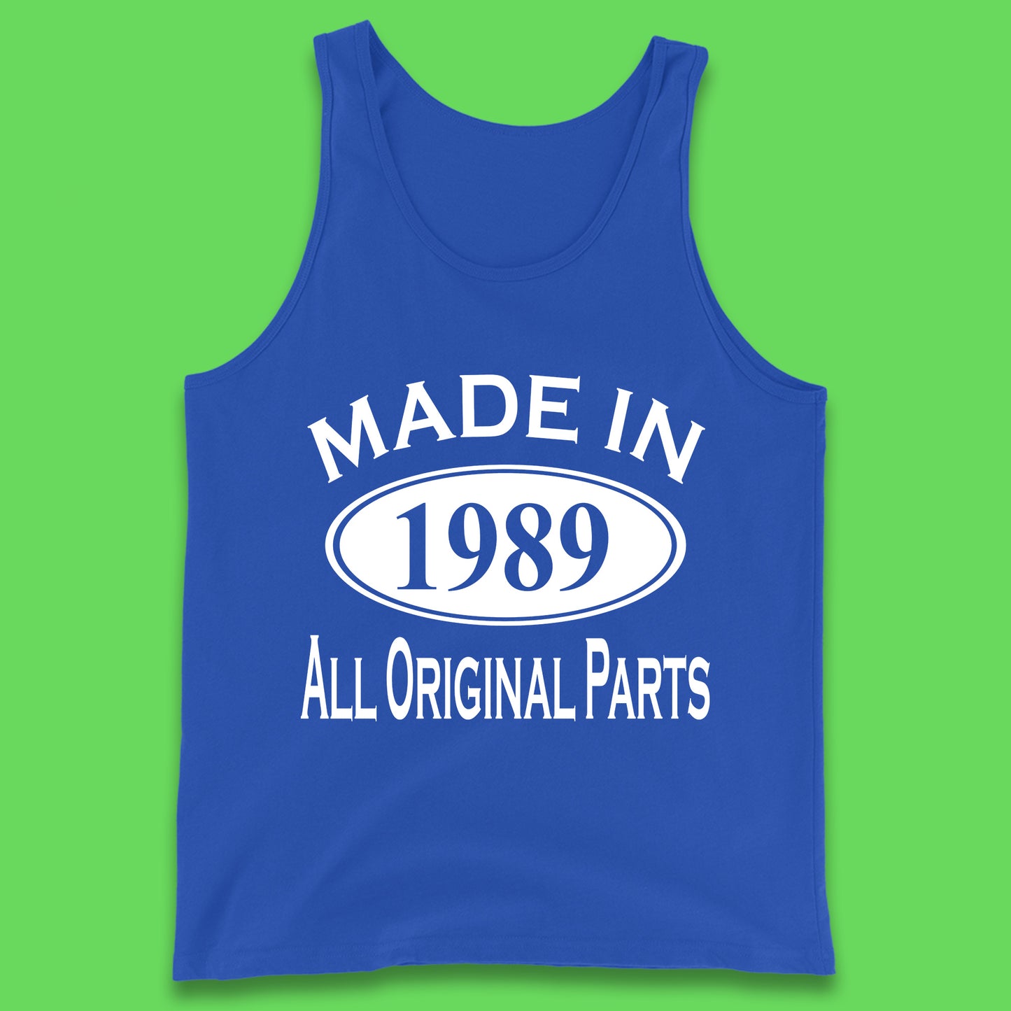 Made In 1989 All Original Parts Vintage Retro 34th Birthday Funny 34 Years Old Birthday Gift Tank Top