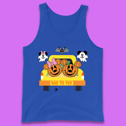 Disney Halloween Mickey Minnie Mouse Pumpkin Ghost Boo To You Horror Scary Disney Trip Tank Top