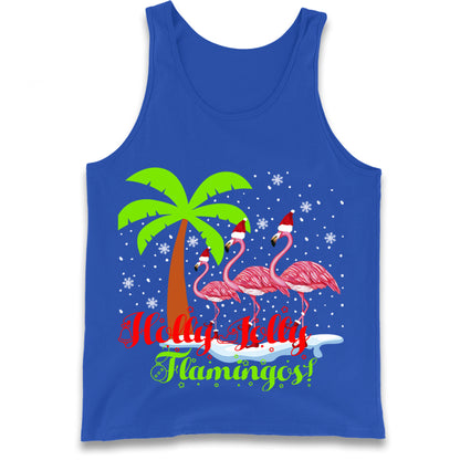 Holly Jolly Flamingos Christmas Tank Top