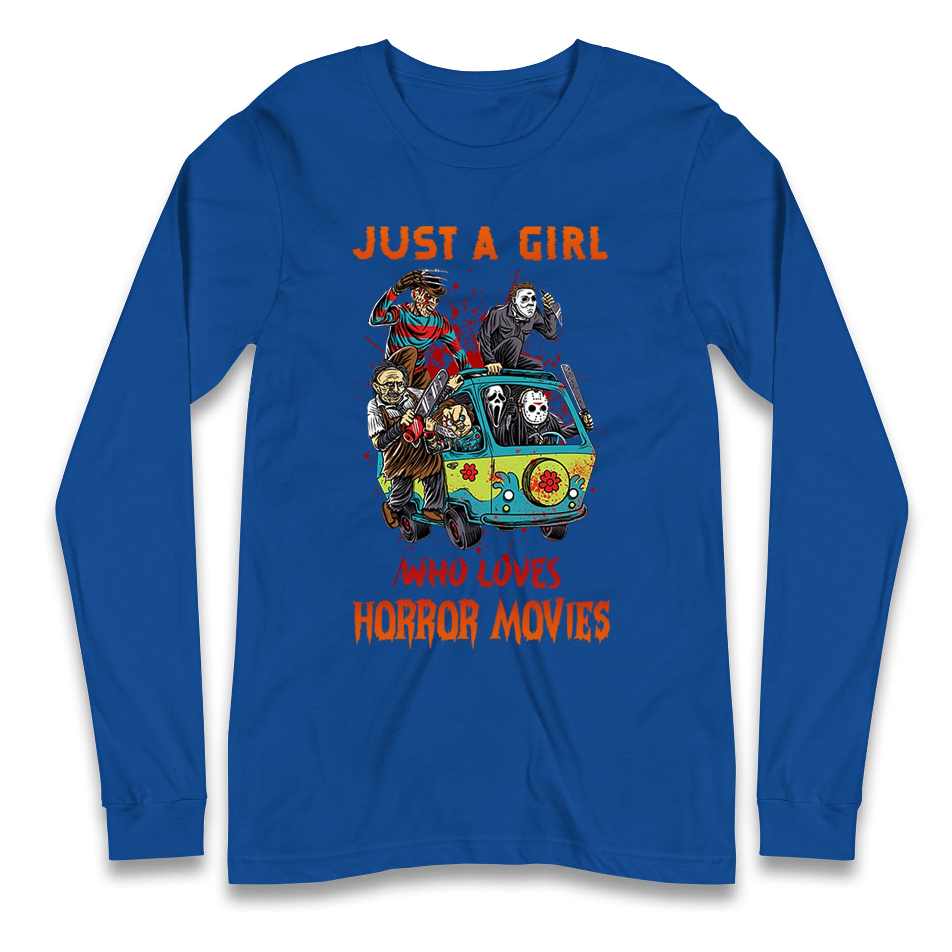 Just A Girl Who Loves Horror Movies Halloween T Shirt

